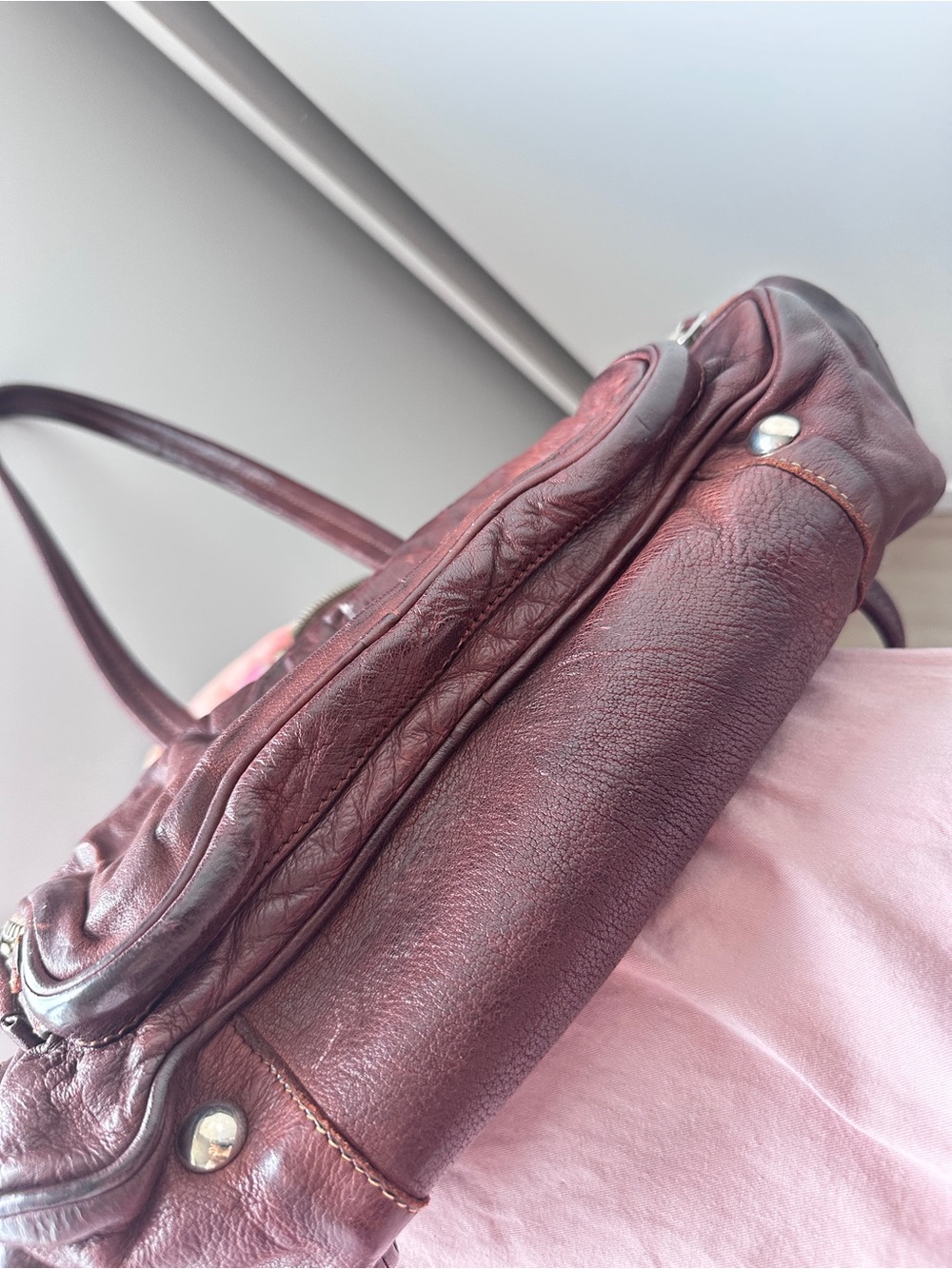 Prada Vintage Washed Leather Top-handle Bag - Picture 5 of 8